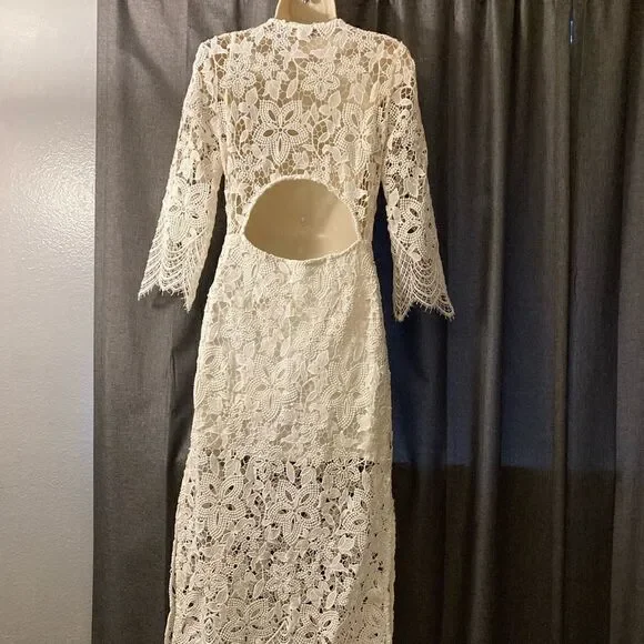 𝅺: : DARK PINK (ASOS) Formal Lace Dress : : - Picture 3 of 14